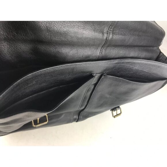 Etruscan Designs Unisex Adult Black Leather Adjustable Strap Crossbody Bag - Picture 9 of 10